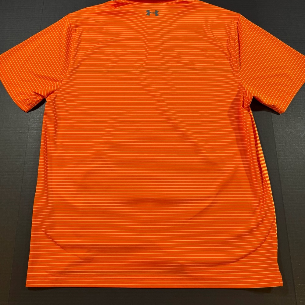 Under Armour - Men's Orange Striped Polo Golf Shirt - HeatGear - Large - Picture 6 of 6